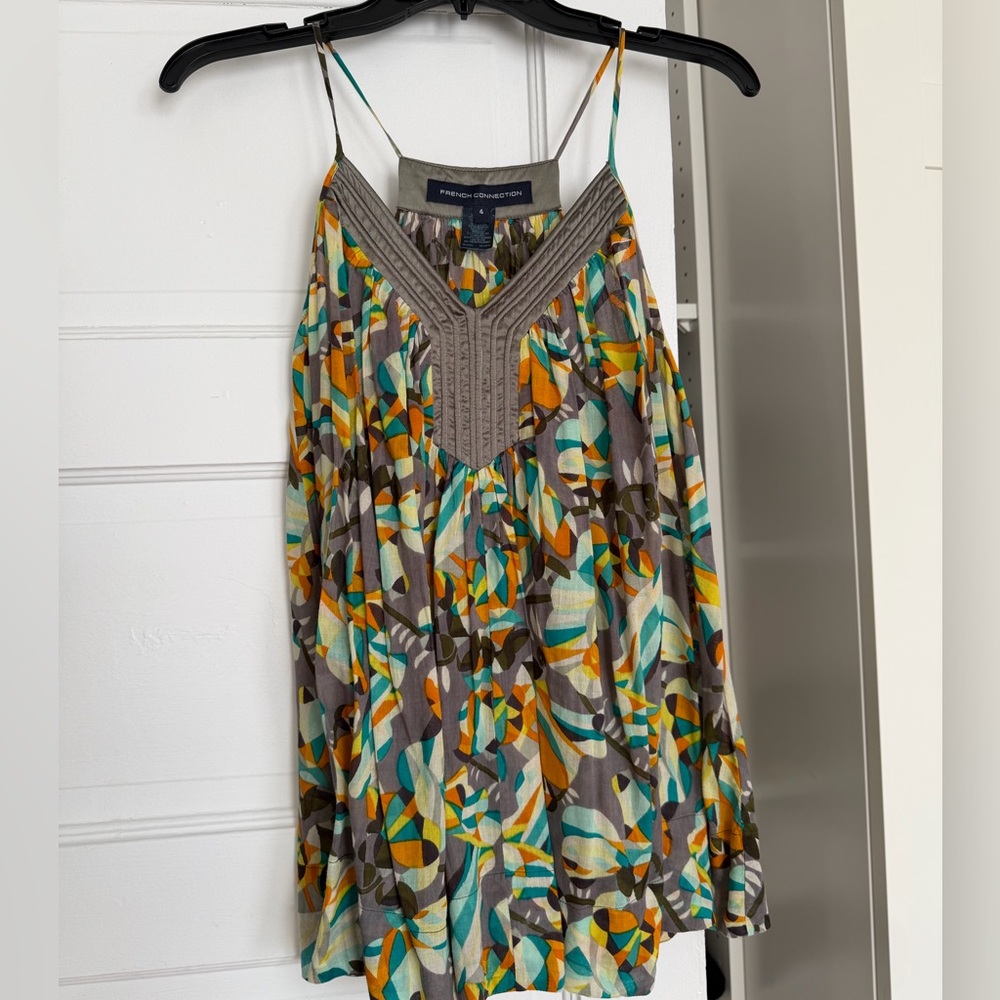 French Connection Abstract Print Flowy Top - Picture 1 of 4